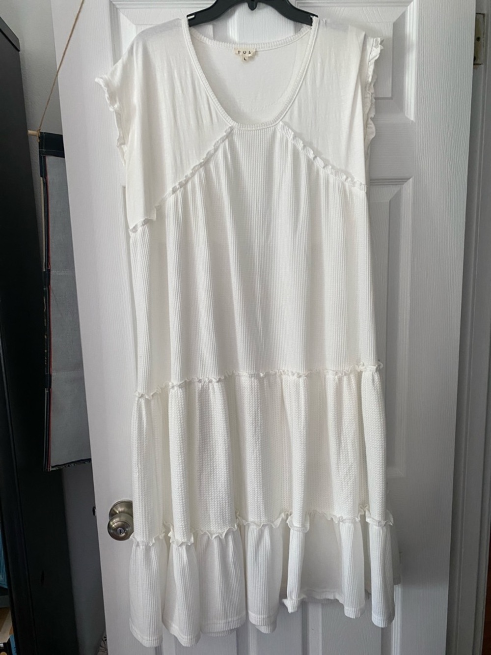 [POL] Cotton Jersey and Waffle Knit Maxi Dress L